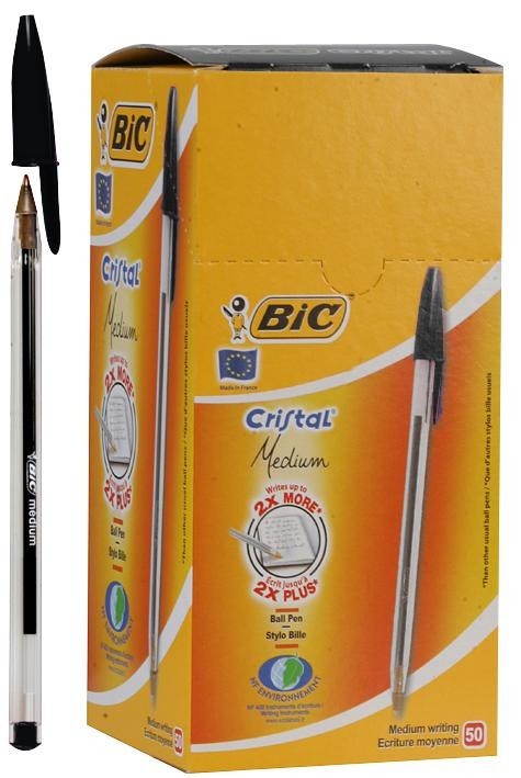 Bic 8373639 Pen Cristal Bic Black 50Pk