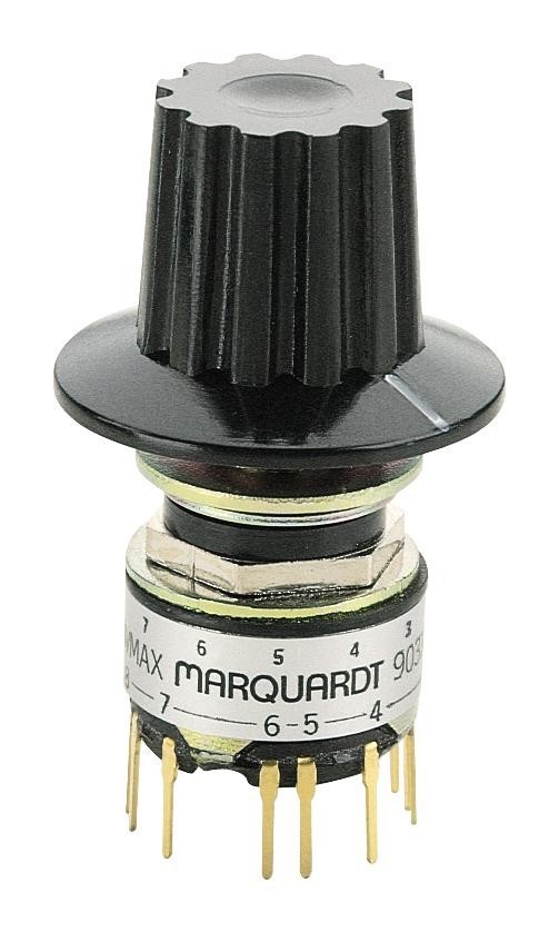 Marquardt 9037.0100 Rotary Switch, 1 Pole, 12 Pos, 0.4A/28V