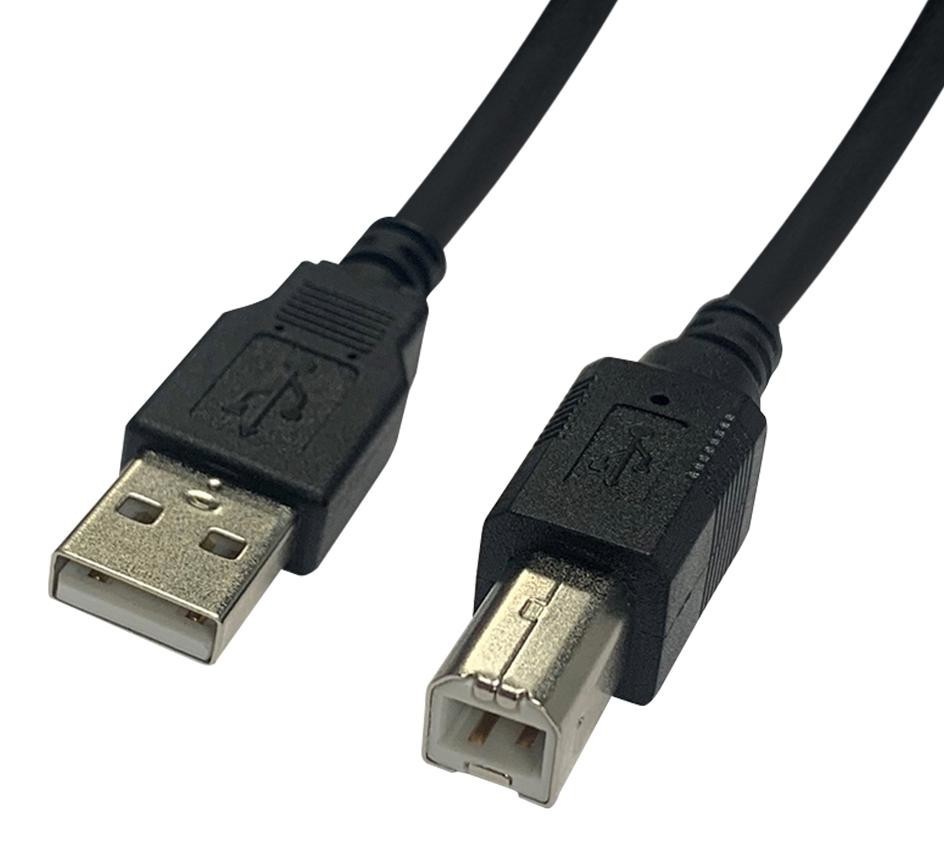 Videk 2585Nl-0.5Bk Usb Cable, 2.0 Type A Plug-B Plug, 500M