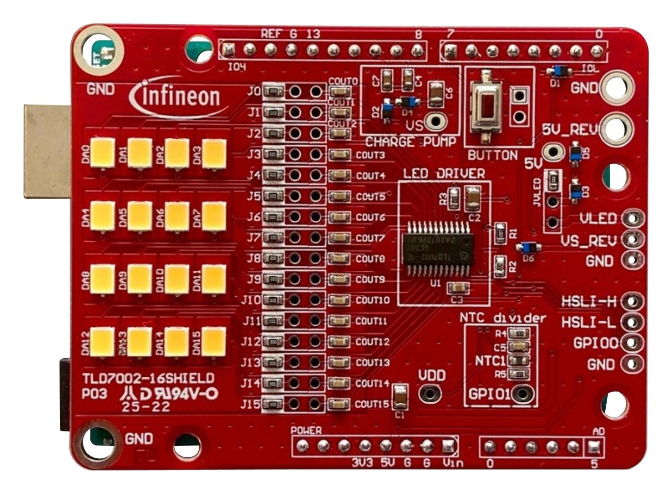 Infineon Tld700216Shieldtobo1 Evaluation Kit, Lighting, 0.0765A, 20V