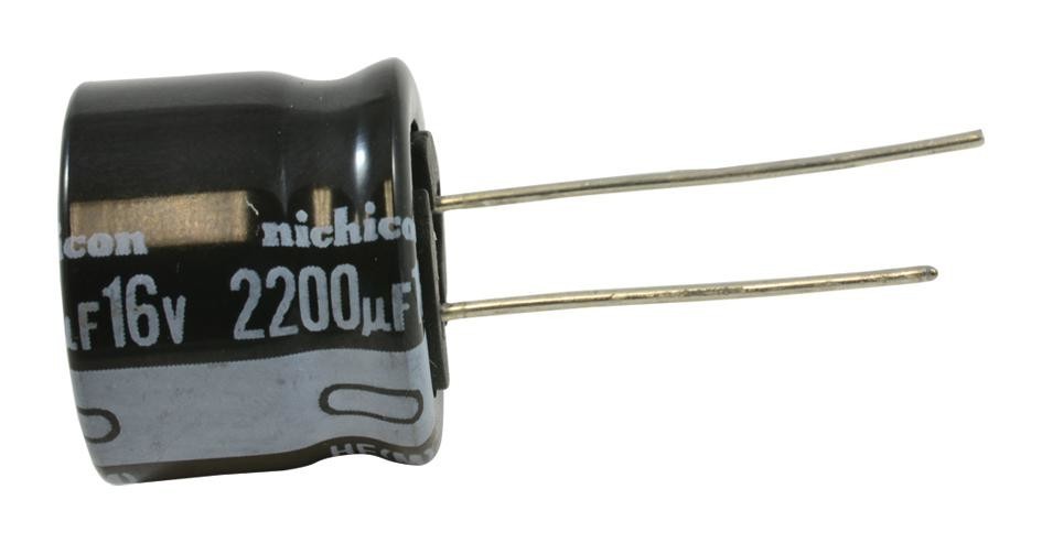 NIchicon Uhe1C222Mhd6Tn Aluminum Electrolytic Capacitor, 2200Uf, 16V, 20%, Radial