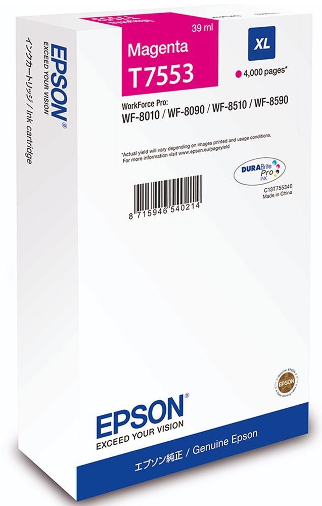 Epson C13T755340 Ink Cart, T7553, Magenta Xl, Epson