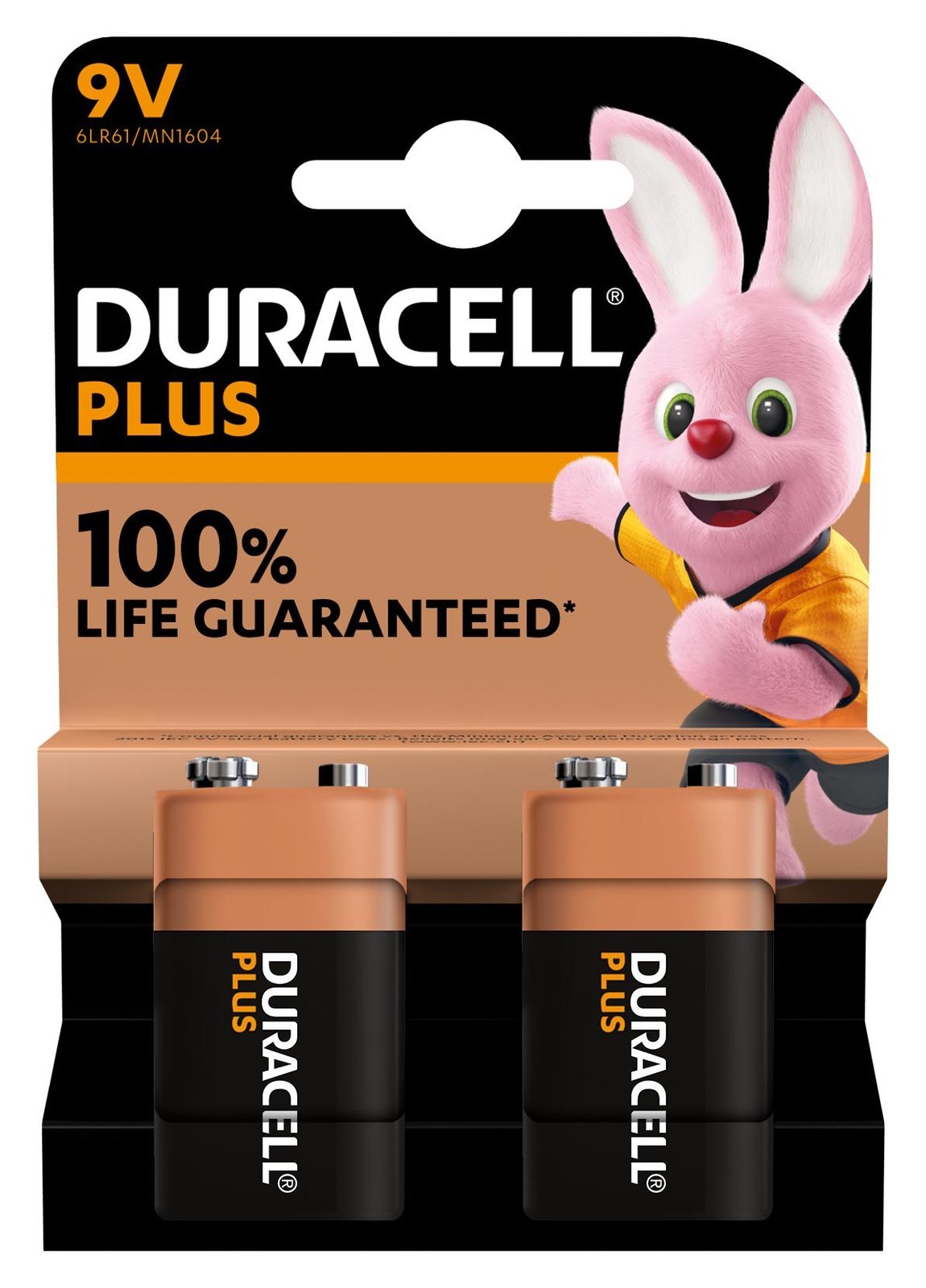 Duracell Mn1604 P2 +/pwr Battery, Alkaline, 9V, Pp3, Pk2