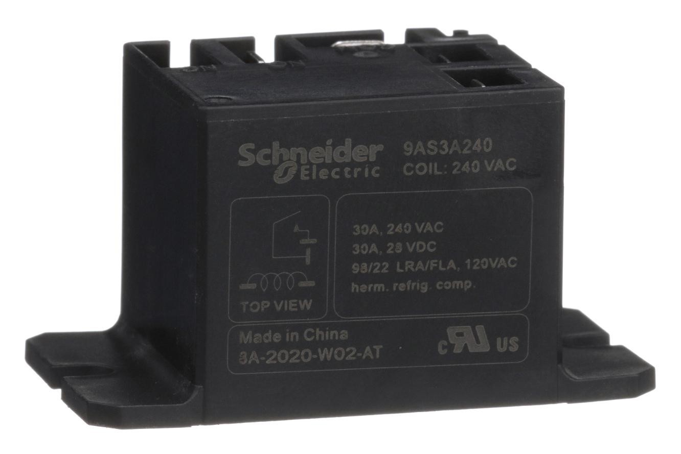 Schneider Electric/legacy Relay 9As3A240 Power Relay, Spst-No, 240Vac, 30A, Panel