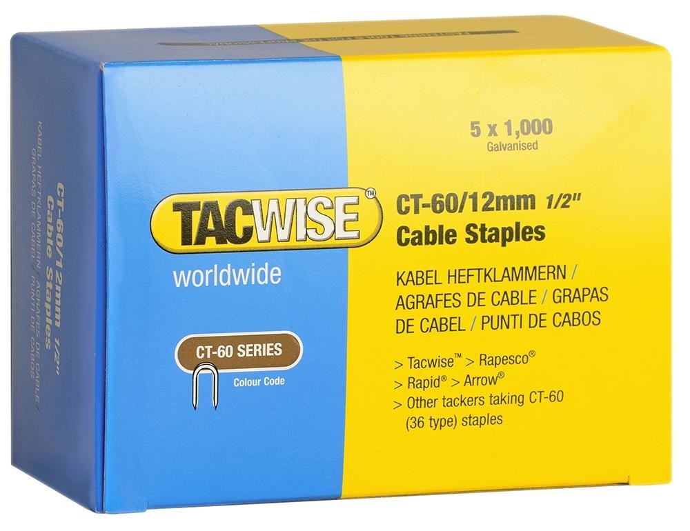Tacwise Plc 0355 Ct60 Cable Galvanised Staples 12mm