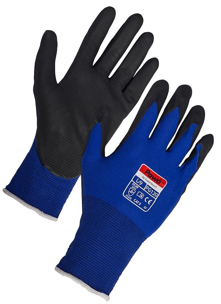 Pawa Pg12012 Close Fitting NItrile Dipped Gloves M(8)