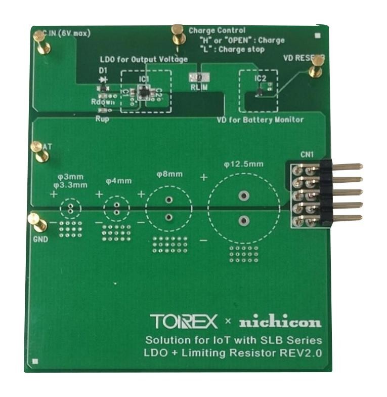 Torex NIchicon-Slb_Series-Evb-01 Evaluation Brd, Battery Charger/monitor
