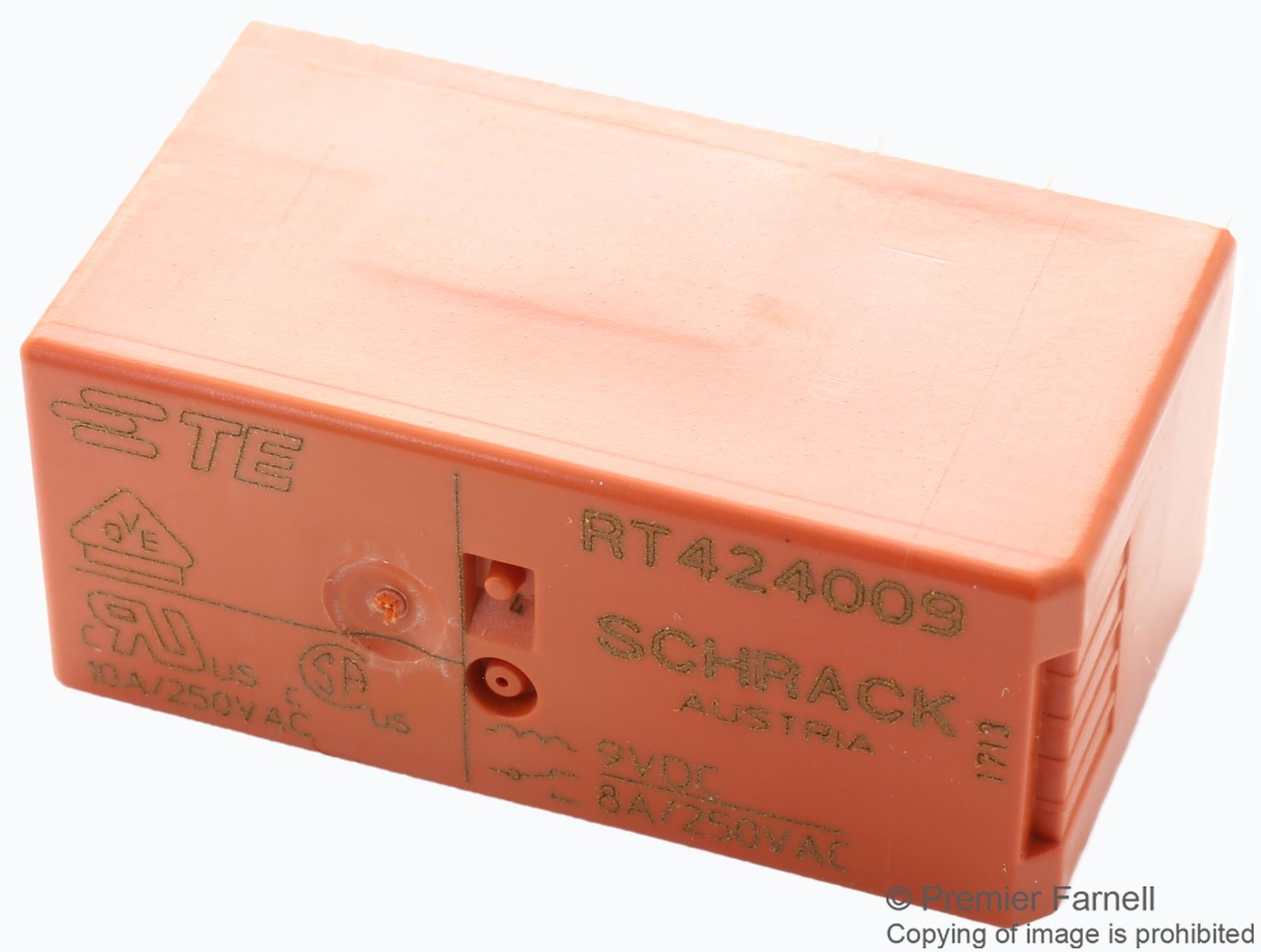 Schrack / Te Connectivity 6-1393243-2 Power Relay, Dpdt, 8A, 250Vac, Th
