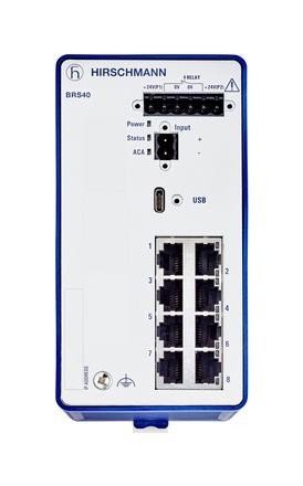 Hirschmann Brs40-8Tx-Eec Ethernet Switch, Rj45 X 8, Din Rail