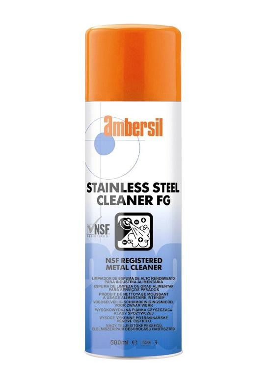 Ambersil Stainless Steel Cleaner Fg, 500Ml Cleaner, Degreaser, Aerosol, 500Ml