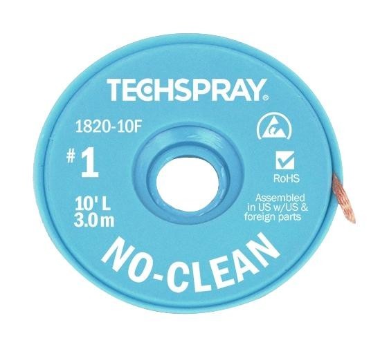 Techspray 1820-10F Braid, No-Clean Desoldering, 10Ft