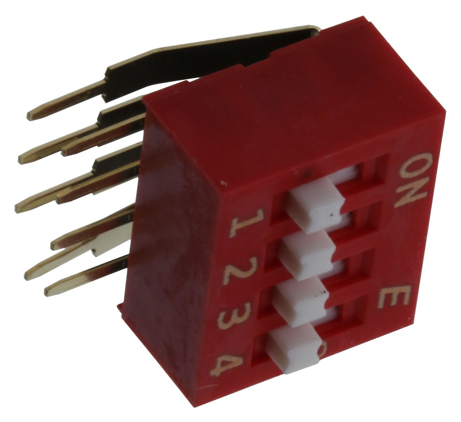 E-Switch Kas2104E Dip Switch, Spst, 4Ckt, 0.025A, 24V, Tht