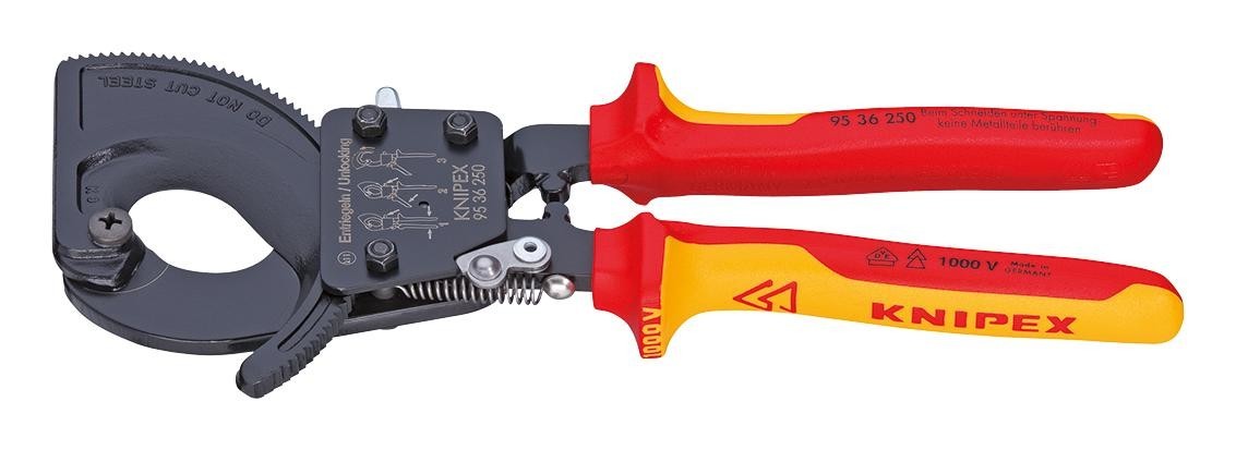 Knipex 95 36 250 Cutter, Cable, Ratchet Action