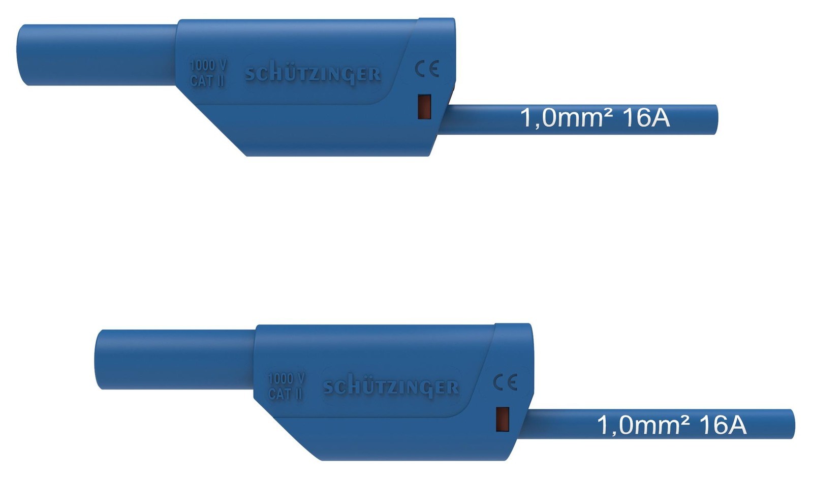 Schutzinger Di Vsfk 8500 / 1 / 200 / Bl 4mm Banana Plug-Sq, Shrouded, Blue, 2M