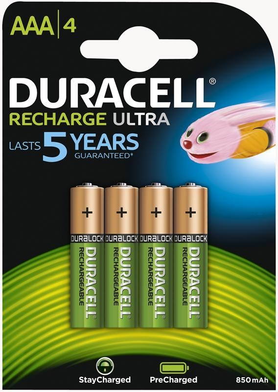 Duracell 5000394203822 Battery,aaa,ni-Mh,850Mah,1.2V, Pk4
