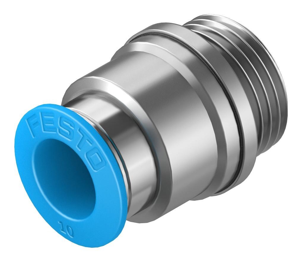 Festo Qs-G3/8-10-I Push-In Fitting, 10mm, G3/8, 19mm