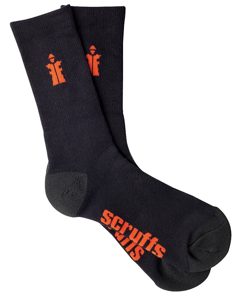 Scruffs T53546 Worker Socks 3 Pack Black Sz 10-13