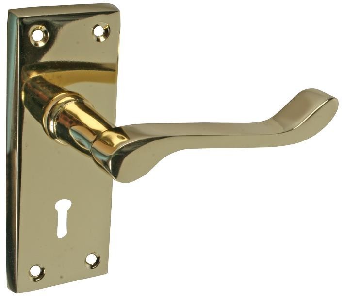 Vibe 6513. Victorian Scroll Lever Lock Brass