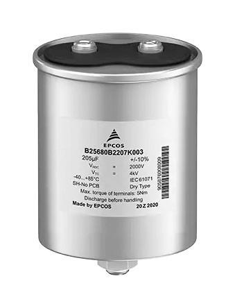 EPCOS B25690A1307K201 Capacitor, Film, 300Uf, 1.2Kvdc, Screw