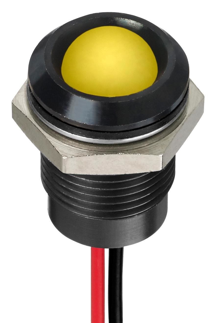 APEM Q14P5Bxxhy24E Led Panel Indicator, Yellow, 14mm, 24Vdc