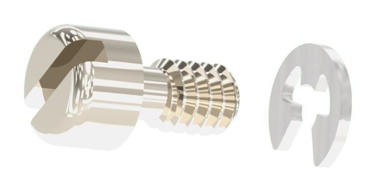 NorComp 160-580-Cshrkt1 Jack Screw Kit, 4mm, 2-56, Brass