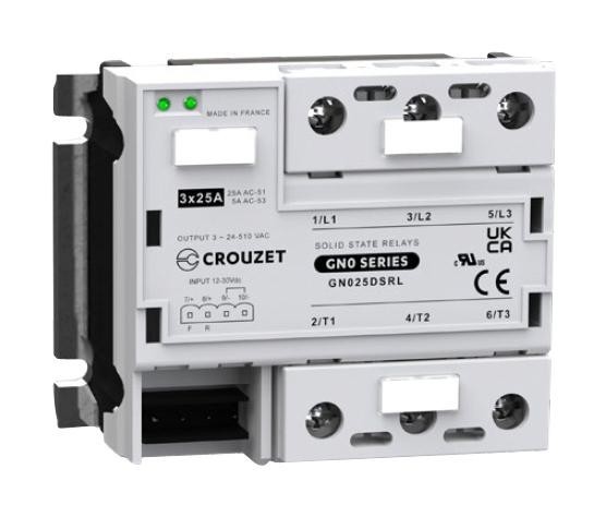 Crouzet Gn025Dsrl. Solid State Relay, 25A, 24-510Vac, Panel