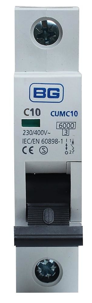 Bg Electrical Cumc10-01 10A Type C Mcb, Single Pole, 6Ka