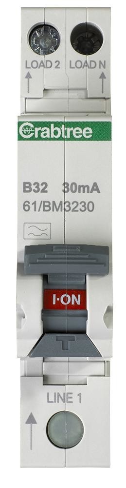 Crabtree 61/bm3230 32A 30Ma Rcbo Single Module B Curve