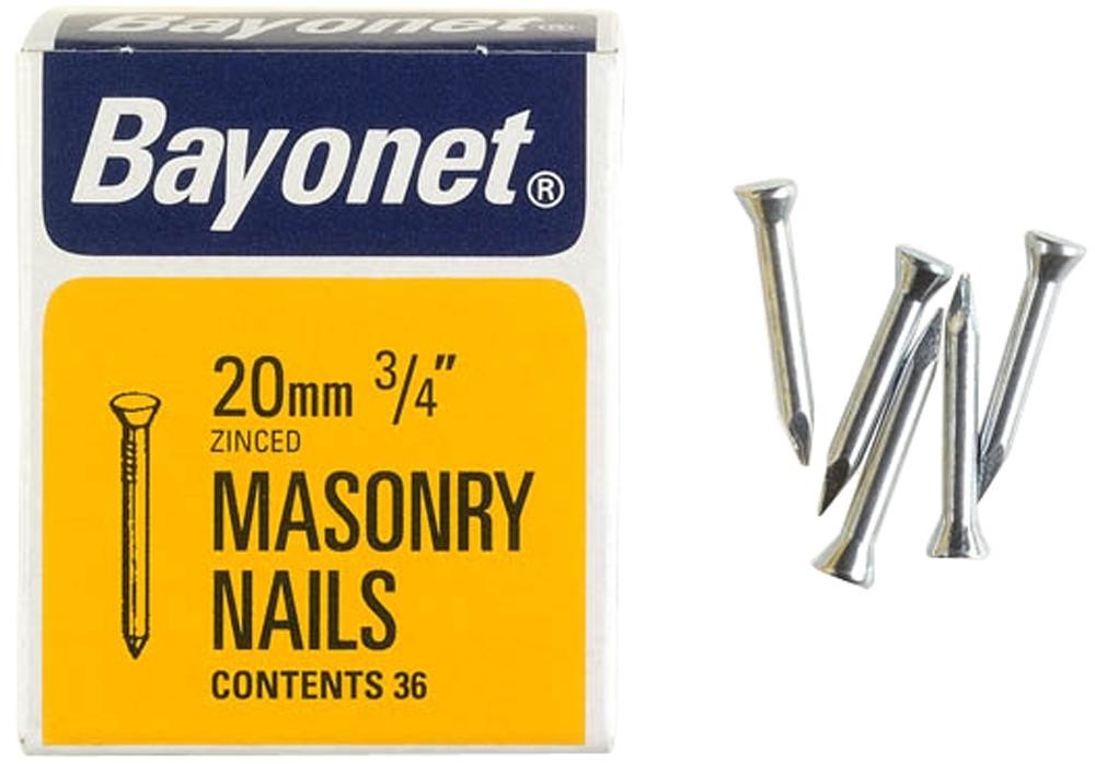 Challenge 12202 Masonry Nails Zinc Plated, 20mm (Pk36)