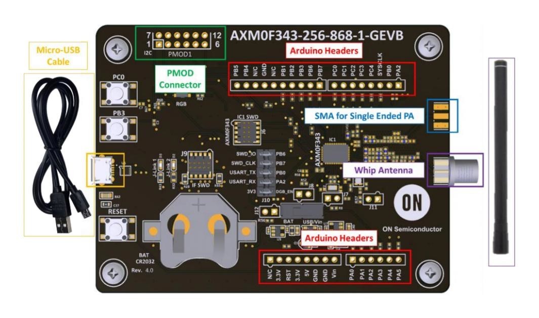 onsemi Axm0F343-64-868-1-Gevk Eval Kit, 868Mhz, Rf Microcontroller