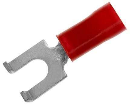 Amp Connectors / Te Connectivity 1-322249-0. Terminal, Spade/fork, #8, Crimp, Red