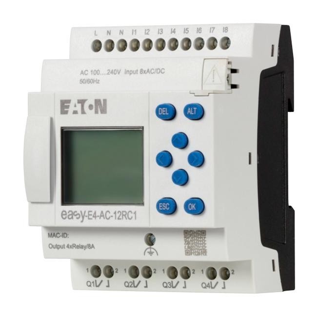Eaton Moeller Easy-E4-Ac-12Rc1 Control Relay W/display, 8 I/p, 4 O/p