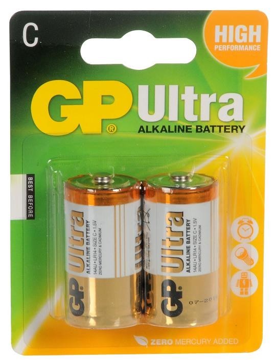Gp Batteries Gp14Au-C2 Battery, Ultra Alkaline C 2Pk