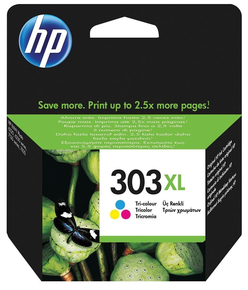 Hewlett Packard T6N03Ae Ink Cart, T6N03Ae, Hp303Cxl, Colour