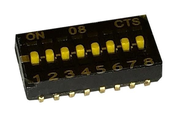 Cts 218-8Lpstj Dip Switch, 0.1A, 50Vdc, 8Pos, Smd