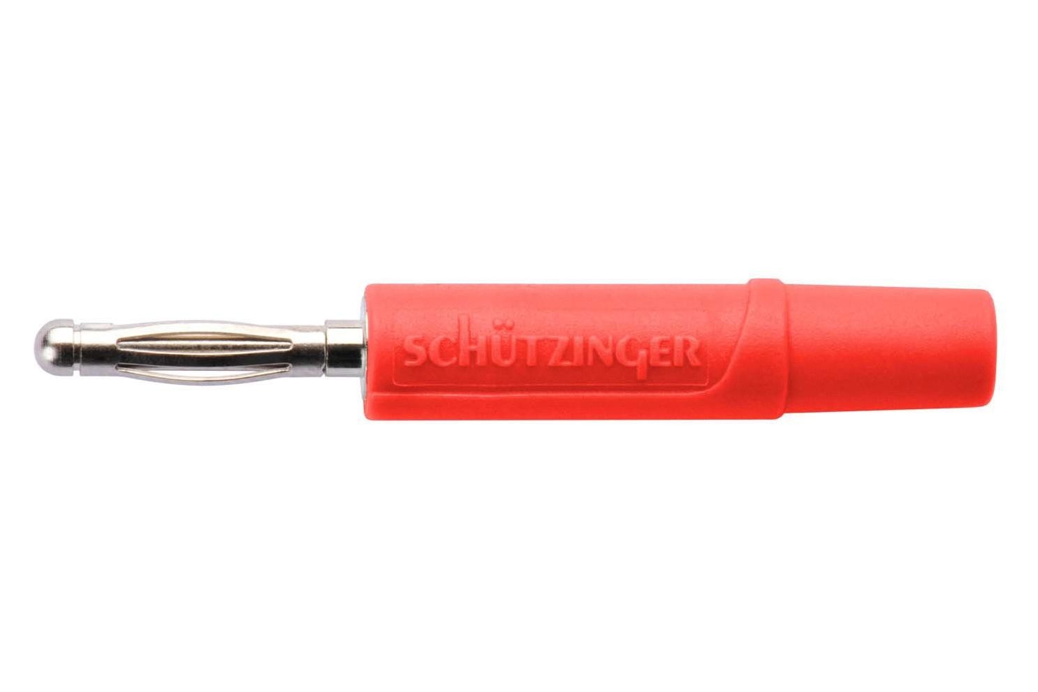 Schutzinger Fk 02 L NI / Rt Connector, Banana, Plug, 10A, Red, Solder
