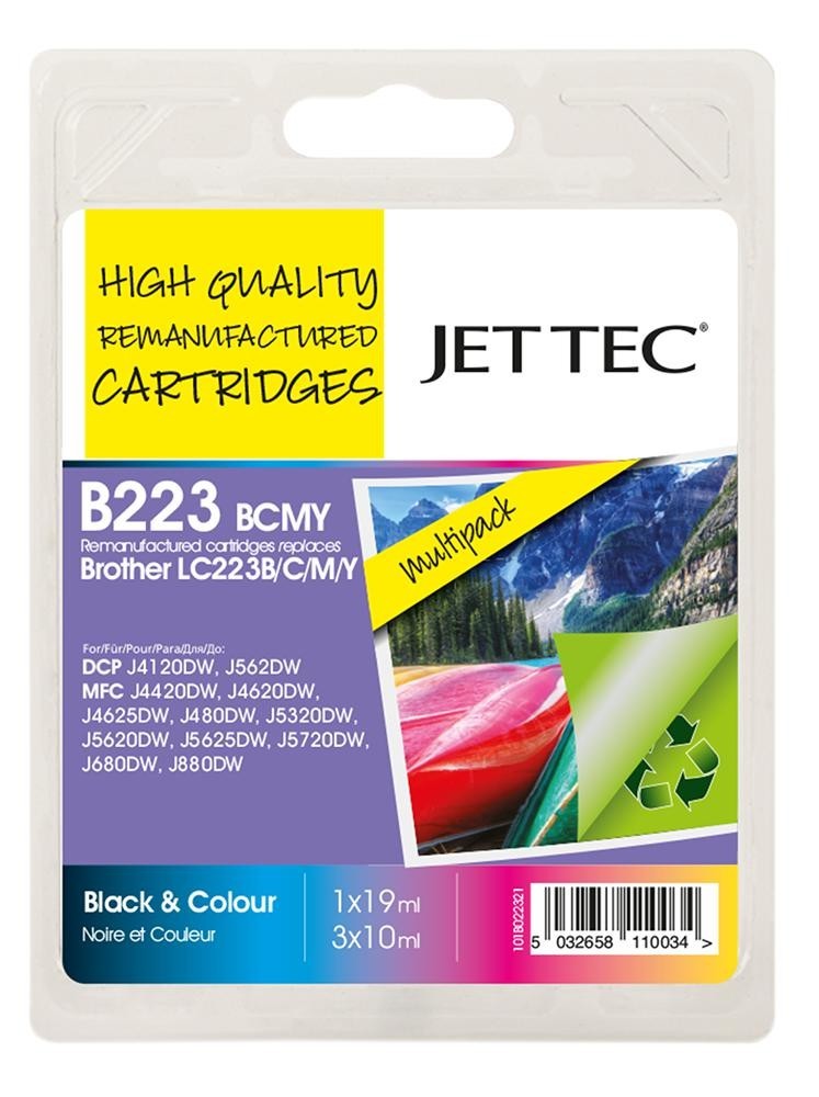 Jet Tec 101B022321 Ink Cart, Lc223 Bcmy Multipack, Reman