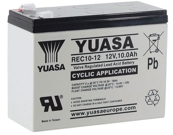 Yuasa Rec10-12 Battery,lead Acid,10Ah,12V