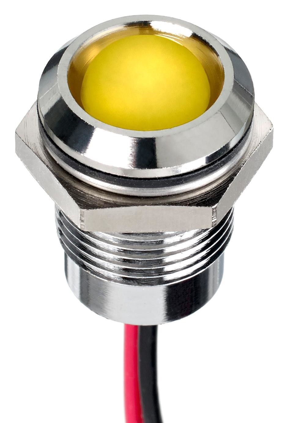 APEM Q14P5Cxxhy12E Led Panel Indicator, Yellow, 14mm, 12Vdc