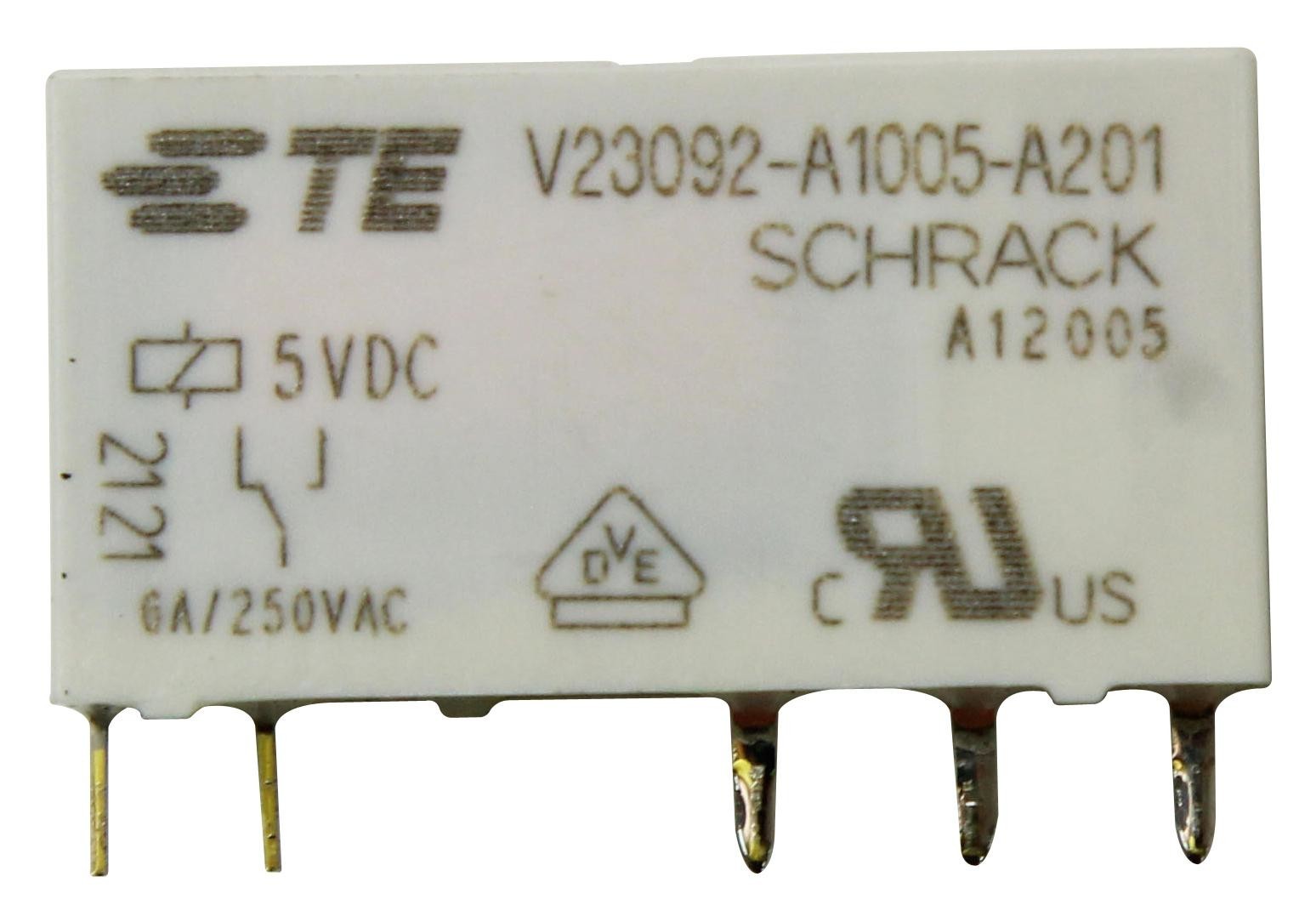 Schrack / Te Connectivity 1393236-1 Power Relay, Spdt, 5Vdc, 6A, Tht