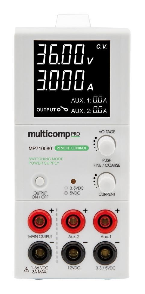 Multicomp Pro Mp710080 Power Supply, Bench, 3 Ch, 36V, 3A, 100W