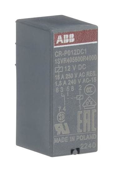 Abb 1Svr405600R4000 Power Relay, Spdt, 16A, 12Vdc, Socket