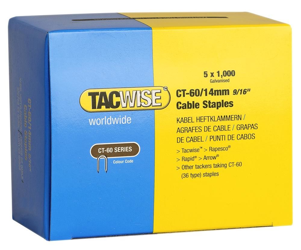 Tacwise Plc 0356 Ct60 Cable Galvanised Staples - 14mm