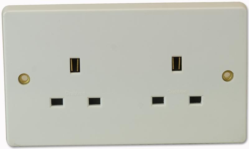 Crabtree 7257 2 Gang Unswitched Socket - Each