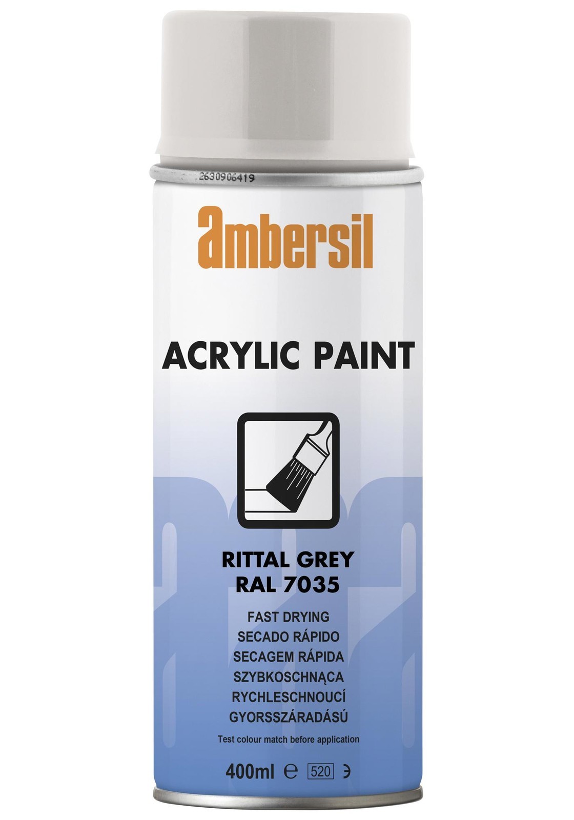 Ambersil Acrylic Paint, Grey Ral 7035, 400Ml Conformal Coating, Aerosol, Grey, 400Ml