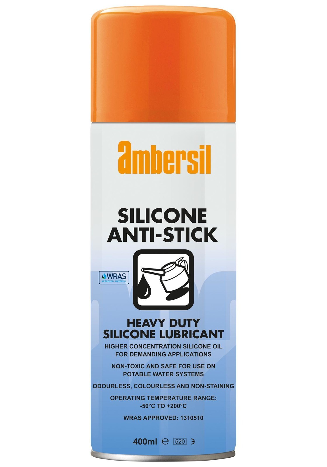Ambersil Silicone Anti-Stick, 400Ml Lubricant, Oil, Silicone, Aerosol, 400Ml