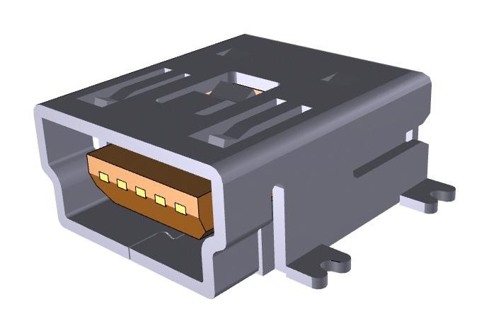 Samtec Musbr-05-S-O-B-Sm-A Mini Usb Connector, 2.0 Type B, R/a Rcpt, 5P