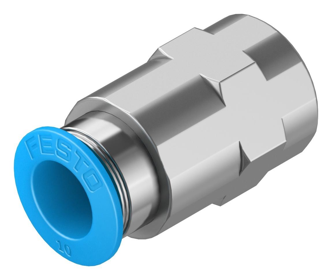 Festo Qsf-1/4-10-B Push-In Fitting, 10mm, G1/4, 17.5mm