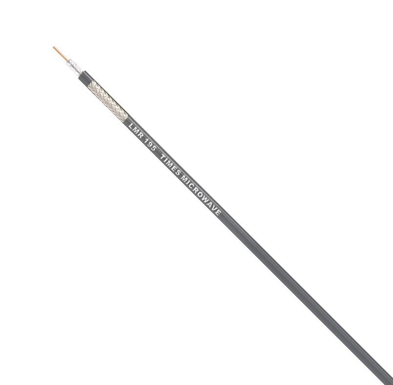 Times Microwave Lmr-195-Fr Coaxial Cable, 50 Ohm, Black, Frpe