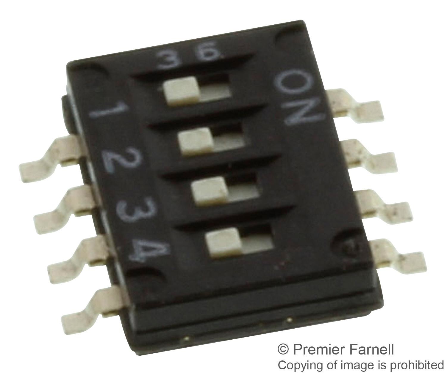 Omron A6Hf-4102 Dip Switch, Spst, 0.025A, 24Vdc, Smd